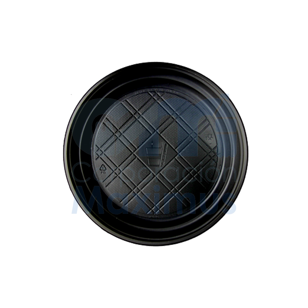 PLATO PLASTICO 7 NEGRO (16 CM) 50 PAQ X 10 UND