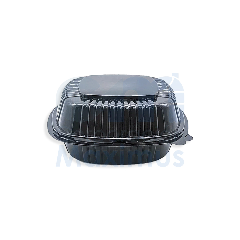 ENVASE REDONDO GRANDE SEMI HERM NEGRO 24OZ 100 UND