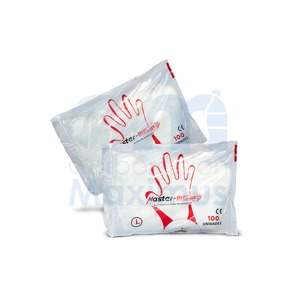 GUANTES DE POLIETILENO MASTER GLOVE (L) 10 X 100