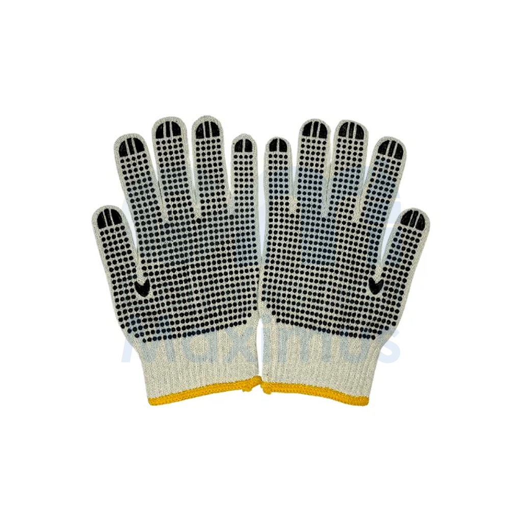 GUANTE TEJIDO CON PUNTO DE PVC 12 UND
