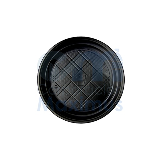 [PLA010002] PLATO PLASTICO 6 NEGRO (14 CM) 50 PAQ X 10 UND