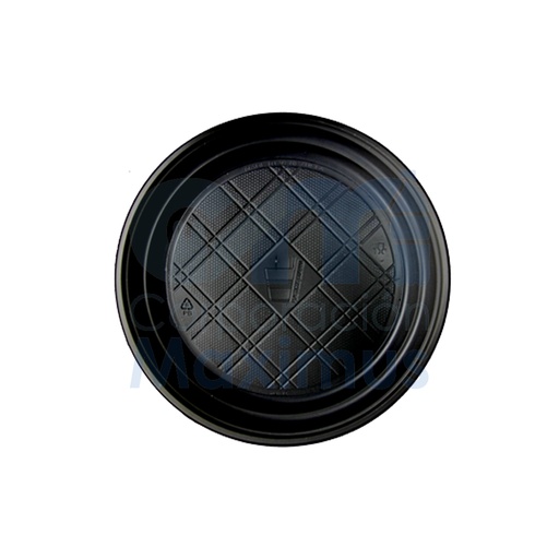 [PLA010004] PLATO PLASTICO 7 NEGRO (16 CM) 50 PAQ X 10 UND