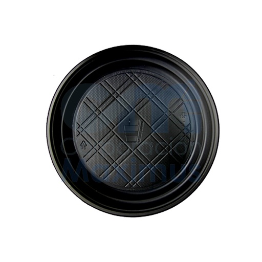 [PLA010006] PLATO PLASTICO 8 NEGRO (20 CM) 50 PAQ X 10 UND