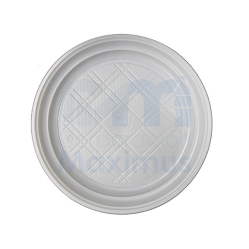 [PLA010007] PLATO PLASTICO 9 BLANCO (22 CM) 50 PAQ X 10 UND