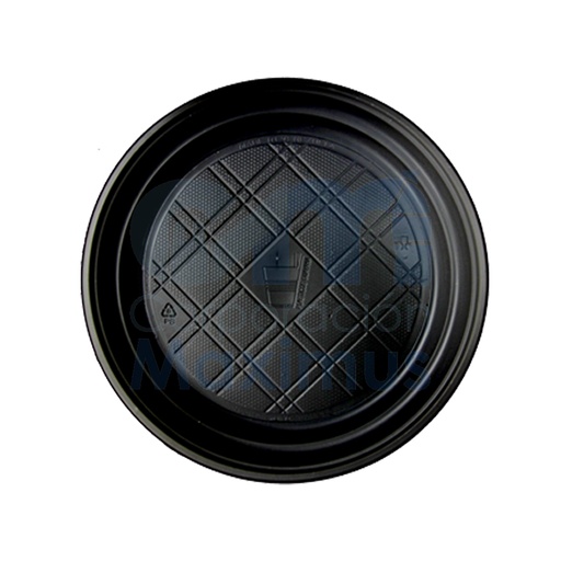 [PLA010009] PLATO PLASTICO 9 NEGRO (22 CM) 50 PAQ X 10 UND