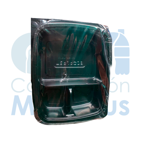 [ECL3D001] ECOLUNCH CON 3 DIVISIONES (T/F) 1 PAQ DE 50 UND